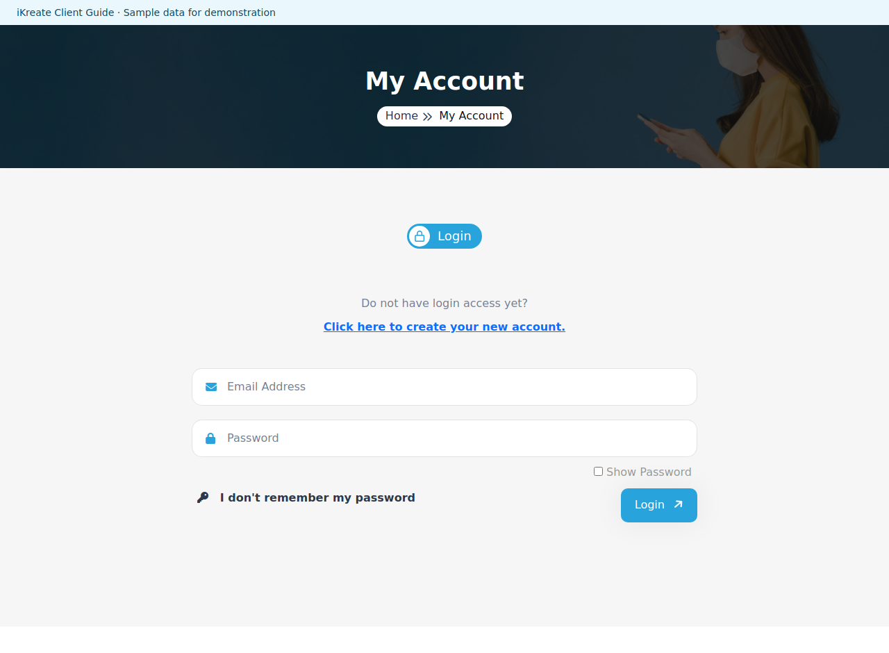 Getting started — example client page